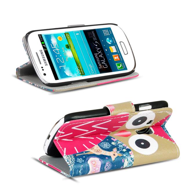 Motiv Klapphülle für Samsung Galaxy S3 Mini buntes Wallet Schutzhülle