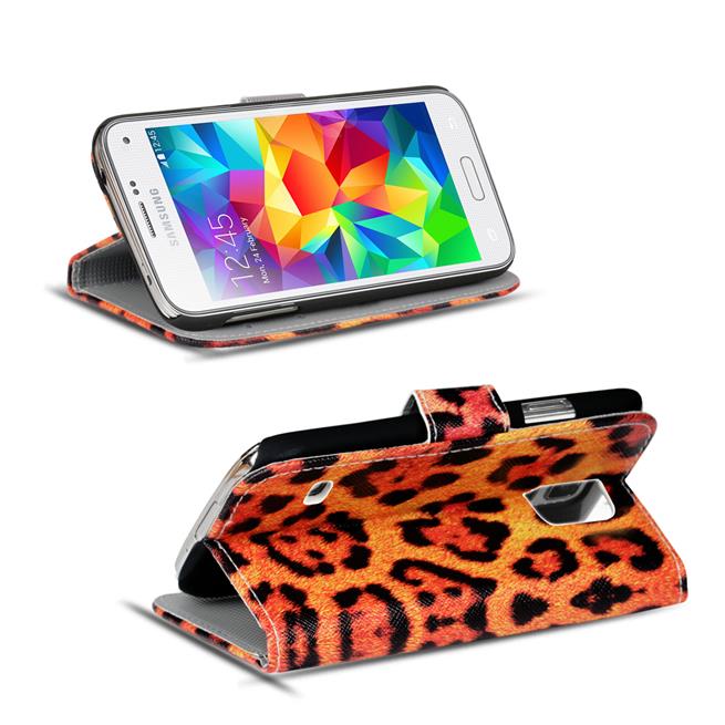 Motiv Klapphülle für Samsung Galaxy S5 Mini buntes Wallet Schutzhülle