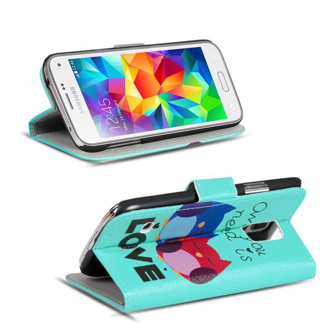 Motiv Klapphülle für Samsung Galaxy S5 buntes Wallet Schutzhülle