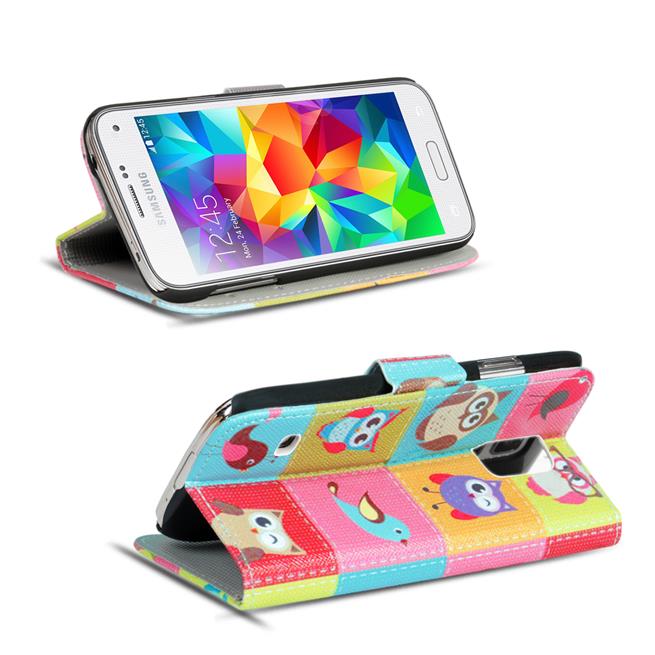 Motiv Klapphülle für Samsung Galaxy S5 buntes Wallet Schutzhülle