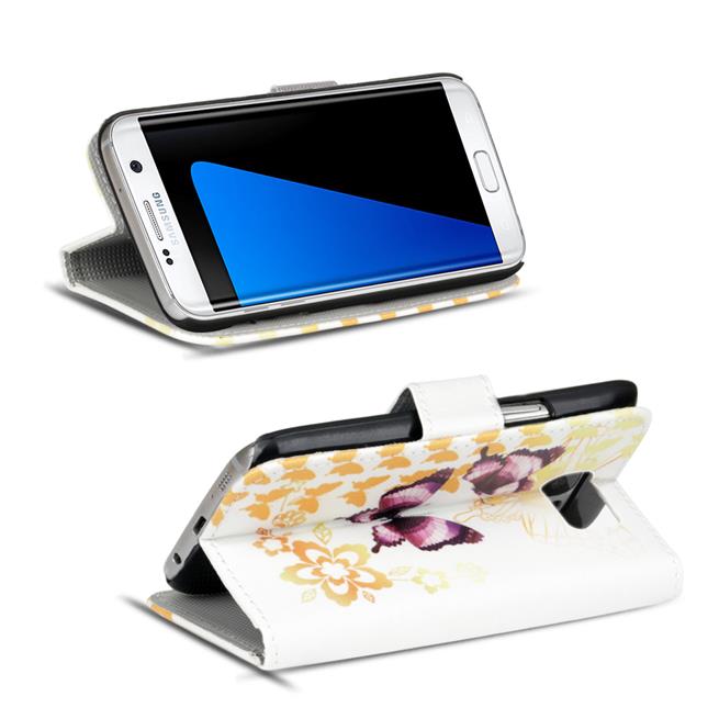 Motiv Klapphülle für Samsung Galaxy S7 Edge buntes Wallet Schutzhülle