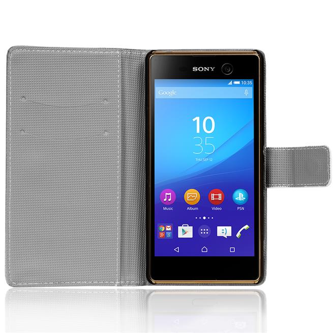 Motiv Klapphülle für Sony Xperia M5 buntes Wallet Schutzhülle