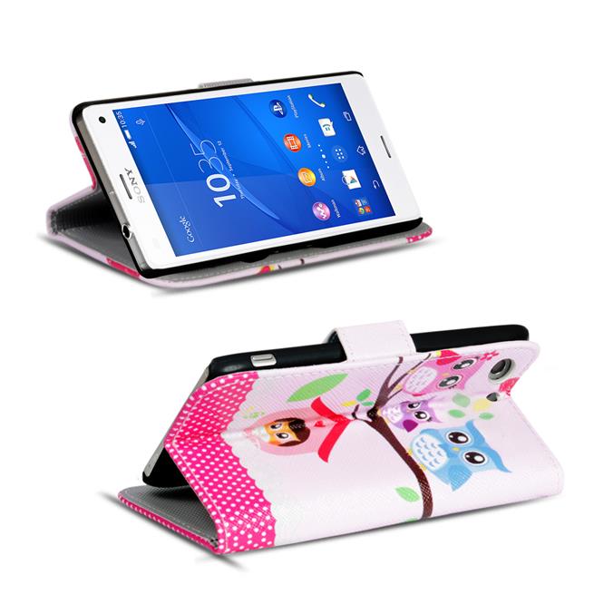 Motiv Klapphülle für Sony Xperia Z3 Plus buntes Wallet Schutzhülle