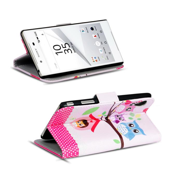 Motiv Klapphülle für Sony Xperia Z5 buntes Wallet Schutzhülle
