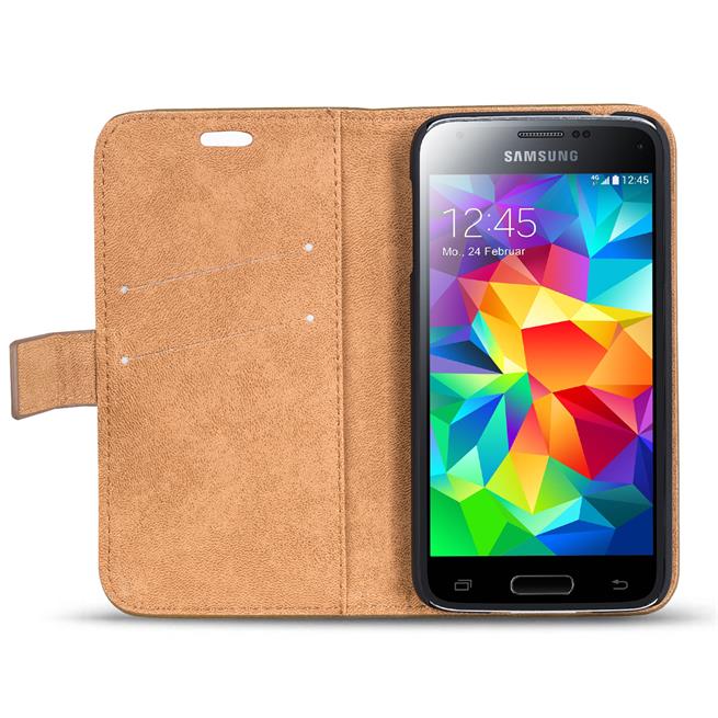 Retro Tasche für Samsung Galaxy S5 Mini Hülle Wallet Case Handyhülle Vintage Slim Cover