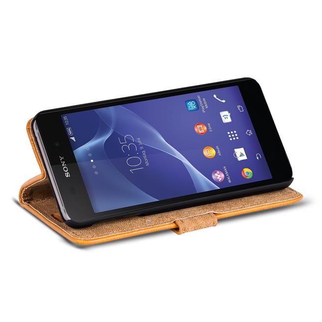 Retro Tasche für Sony Xperia Z1 Hülle Wallet Case Handyhülle Vintage Slim Cover