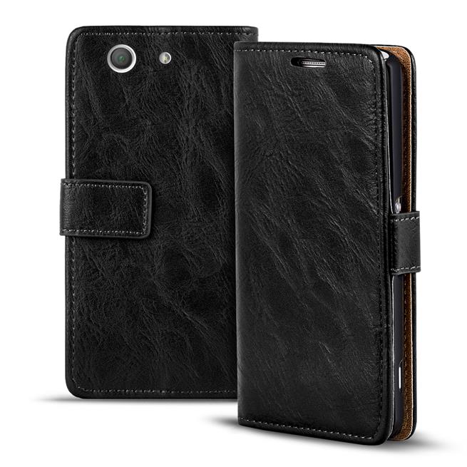 Retro Tasche für Sony Xperia Z3 Compact Hülle Wallet Case Handyhülle Vintage Slim Cover