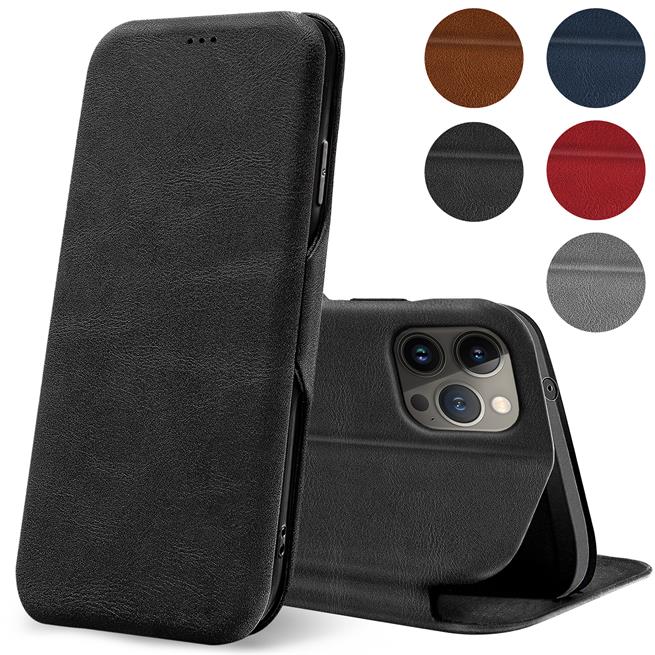 Shell Flip Case für iPhone 15 Pro Max Hülle Handy Tasche mit Kartenfach  Premium Schutzhülle