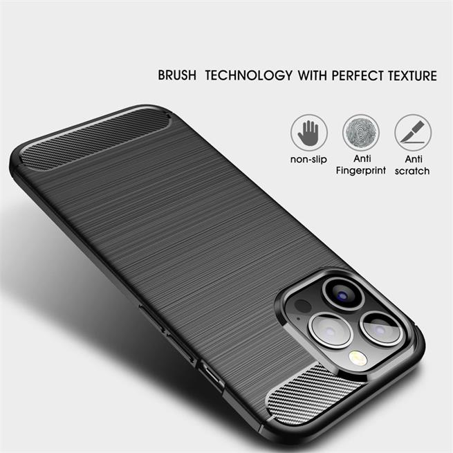 TPU Hülle für Apple iPhone 13 Pro Max Handy Schutzhülle Carbon Optik Schutz Case