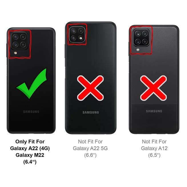 Silikon Handyhülle für Samsung Galaxy A22 4G / M22 Hülle mit Kartenfach Slim Wallet Case
