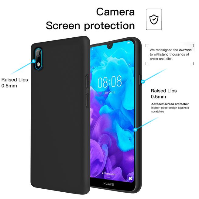 Handy Hülle für Huawei Y5 2019 Soft Case mit innenliegendem Stoffbezug