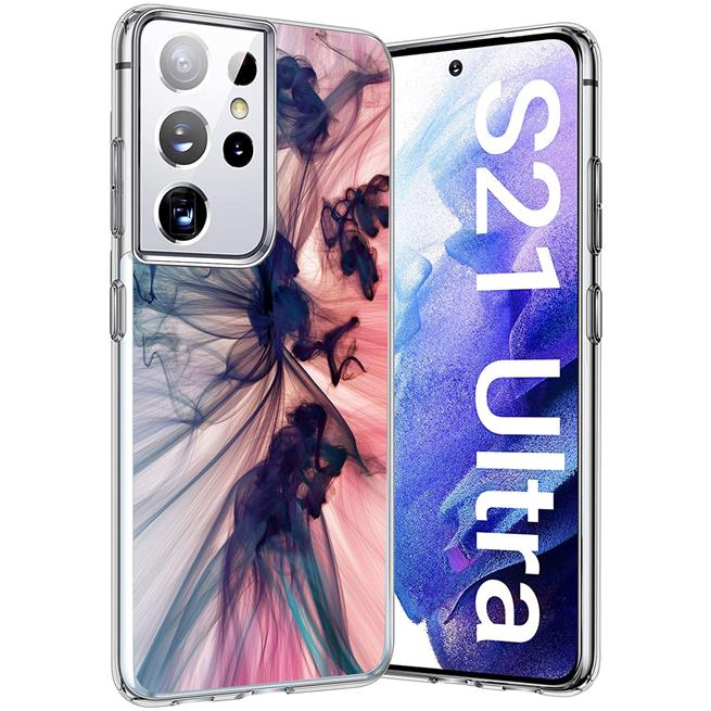 Motiv TPU Cover für Samsung Galaxy S21 Ultra Hülle Silikon Case mit Muster Handy Schutzhülle