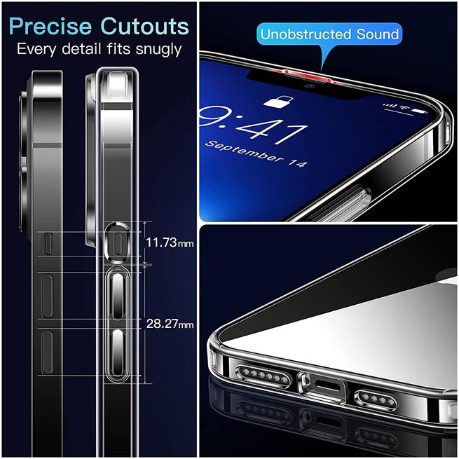 Schutzhülle für Apple iPhone 13 Pro Hülle Transparent Slim Cover Clear Case