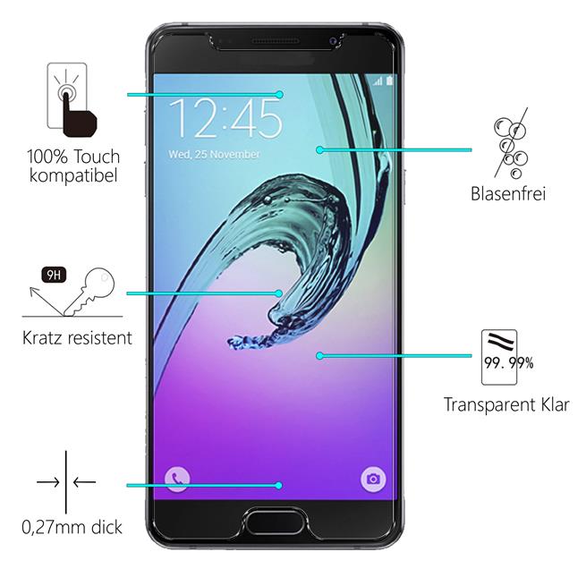 Panzerglas für Samsung Galaxy A3 2016 Glas Folie Displayschutz Schutzfolie