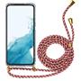 Handykette für iPhone SE 2020/2022, iPhone 7/8 Case zum umhängen Schutzhülle Kordel Handy Hülle, Halsband Camouflage Rot