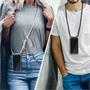 Handykette für iPhone 14 Case zum umhängen Schutzhülle Kordel Handy Hülle, Halsband Grau