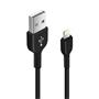 Hoco USB Kabel X20 - 1m Lightning Ladekabel verstärkte Kabelführung Datenkabel in Schwarz