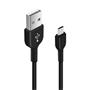 Hoco USB Kabel X20 - 1m Micro USB Ladekabel verstärkte Kabelführung Datenkabel in Schwarz