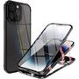 Metall Case für iPhone 14 Pro Hülle | Cover mit eingebautem Magnet Rückseite und Vorderseite aus Glas