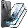 Metall Case für Samsung Galaxy S21 FE Hülle | Cover mit eingebautem Magnet Rückseite und Vorderseite aus Glas