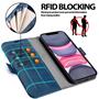 Handyhülle für iPhone 11 Hülle Flip Case mit Kartenfächer RFID Block Schutzhülle