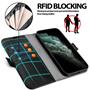 Handyhülle für iPhone 11 Pro Hülle Flip Case mit Kartenfächer RFID Block Schutzhülle