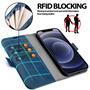 Handyhülle für iPhone 12 Mini Hülle Flip Case mit Kartenfächer RFID Block Schutzhülle