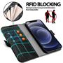 Handyhülle für iPhone 12 Pro Max Hülle Flip Case mit Kartenfächer RFID Block Schutzhülle