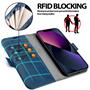 Handyhülle für iPhone 13 Mini Hülle Flip Case mit Kartenfächer RFID Block Schutzhülle