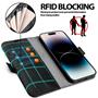 Handyhülle für iPhone 14 Pro Max Hülle Flip Case mit Kartenfächer RFID Block Schutzhülle
