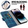 Handyhülle für iPhone 15 Plus Hülle Flip Case mit Kartenfächer RFID Block Schutzhülle