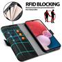 Handyhülle für Samsung Galaxy A14 4G / 5G Hülle Flip Case mit Kartenfächer RFID Block Schutzhülle