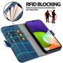 Handyhülle für Samsung Galaxy A22 5G Hülle Flip Case mit Kartenfächer RFID Block Schutzhülle