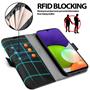 Handyhülle für Samsung Galaxy A22 5G Hülle Flip Case mit Kartenfächer RFID Block Schutzhülle