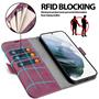 Handyhülle für Samsung Galaxy S21 Hülle Flip Case mit Kartenfächer RFID Block Schutzhülle