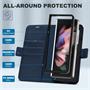 Handyhülle für Samsung Galaxy Z Fold 4 Hülle Flip Case mit Kartenfächer RFID Block Schutzhülle