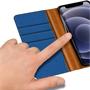 Denim Handy Tasche für Apple iPhone 12 Mini Hülle Jeans Look Book Case Schutzhülle