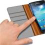 Handy Tasche für Samsung Galaxy S4 Mini Hülle Wallet Jeans Case Schutzhülle