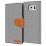 Handy Tasche für Samsung Galaxy S6 Edge Hülle Wallet Jeans Case Schutzhülle