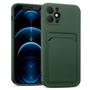 Silikon Handyhülle für Apple iPhone 12 Pro Hülle mit Kartenfach Slim Wallet Case