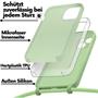 Premium Liquid Silikon Handyhülle mit verstellbarer Handykette für iPhone 12 Hülle | Ideal für Festival- und Outdoor-Enthusiasten