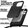 Premium Liquid Silikon Handyhülle mit verstellbarer Handykette für iPhone 14 Pro Max Hülle | Ideal für Festival- und Outdoor-Enthusiasten