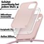 Premium Liquid Silikon Handyhülle mit verstellbarer Handykette für iPhone 15 Hülle | Ideal für Festival- und Outdoor-Enthusiasten
