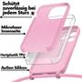 Premium Liquid Silikon Handyhülle mit verstellbarer Handykette für iPhone 15 Pro Hülle | Ideal für Festival- und Outdoor-Enthusiasten