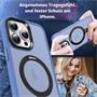 Hybrid Luxury Case für iPhone 14 Pro Hülle Magnetring kompatibel mit MagSafe