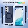 Hybrid Luxury Case für Samsung Galaxy S24+ Hülle Magnetring kompatibel mit MagSafe