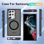 Hybrid Luxury Case für Samsung Galaxy S24 Ultra Hülle Magnetring kompatibel mit MagSafe
