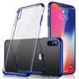TPU Hülle für Apple iPhone XS Max Case Silikon Cover Transparent mit Farbrand Handyhülle
