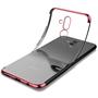 TPU Hülle für Huawei Mate 20 Lite Case Silikon Cover Transparent mit Farbrand Handyhülle