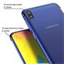 TPU Hülle für Samsung Galaxy A10 Case Silikon Cover Transparent mit Farbrand Handyhülle